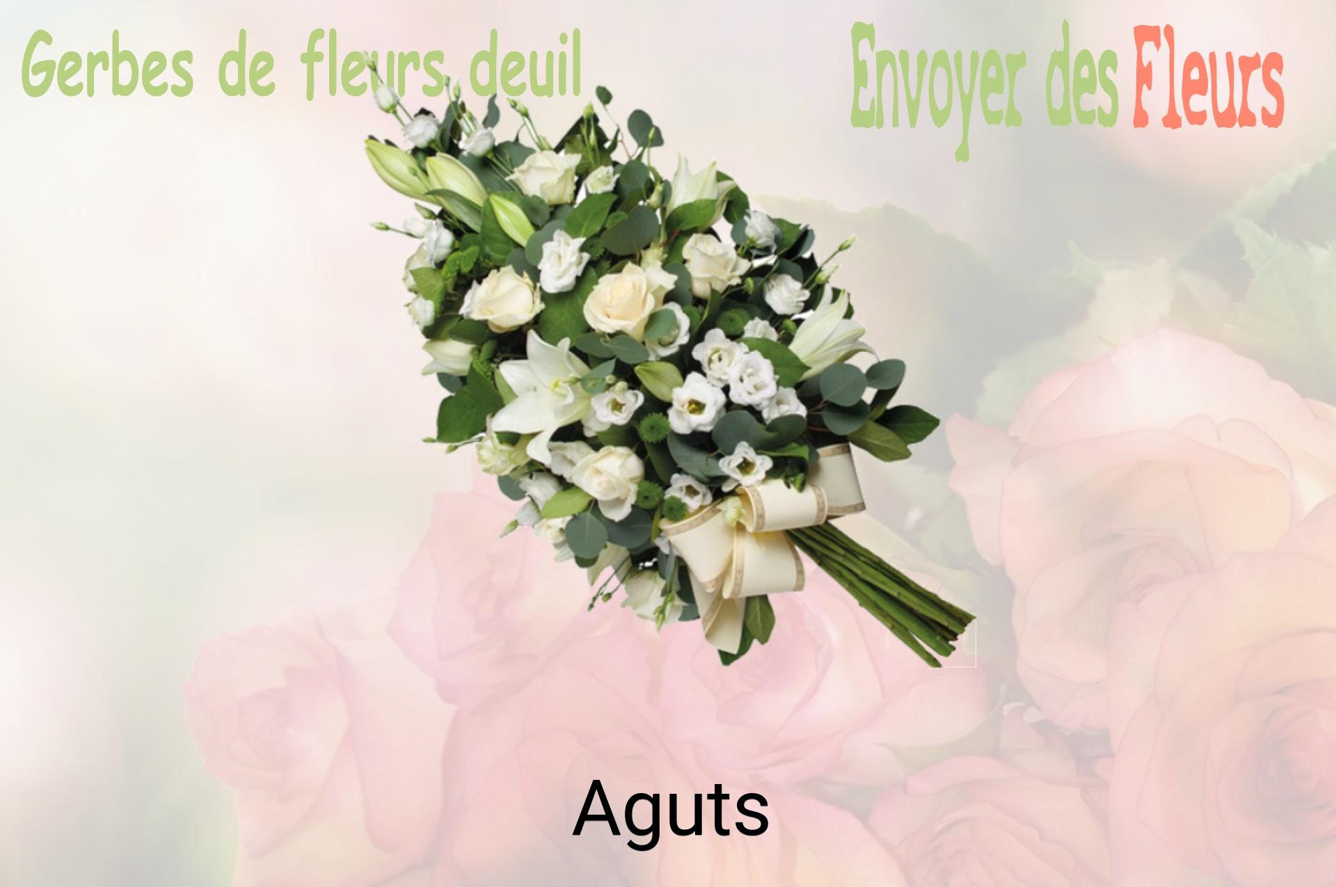 Gerbe de fleurs de deuil livrée à Aguts